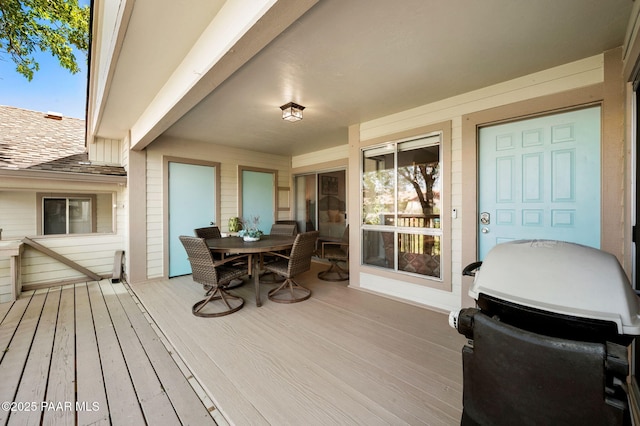3168 Dome Rock Pl Unit 16F, Prescott, AZ 86301 - wooden terrace with grilling area and outdoor dining space