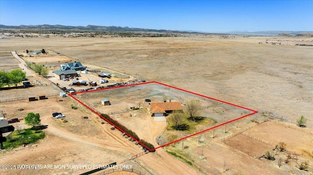 1250 Pronghorn Trl, Chino Valley, AZ 86323 - birds eye view of property featuring a rural view, a mountain view, and a desert view