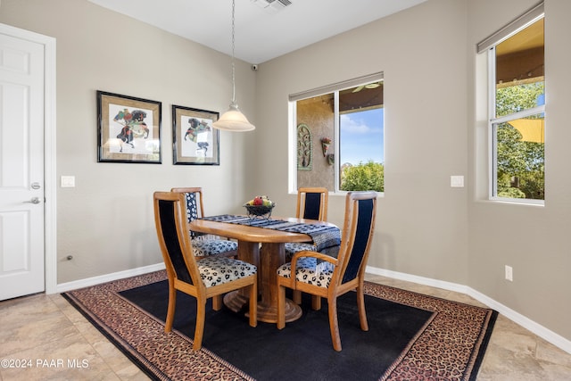 view of dining area