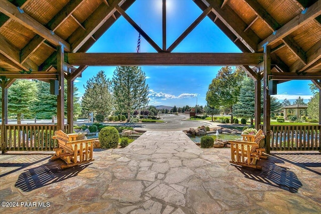 view of patio with a gazebo