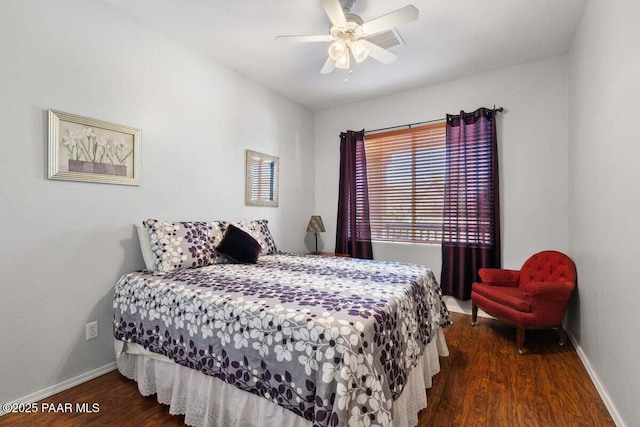 7605 E Circle Wagons Way, Prescott Valley, AZ 86315 - bedroom with wood finished floors and a ceiling fan
