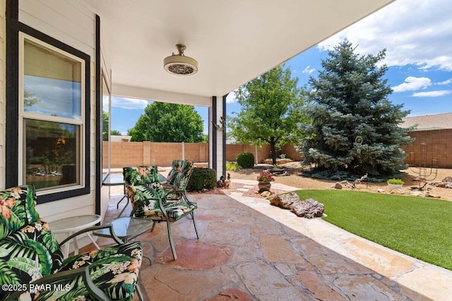7605 E Circle Wagons Way, Prescott Valley, AZ 86315 - fenced backyard with a patio area