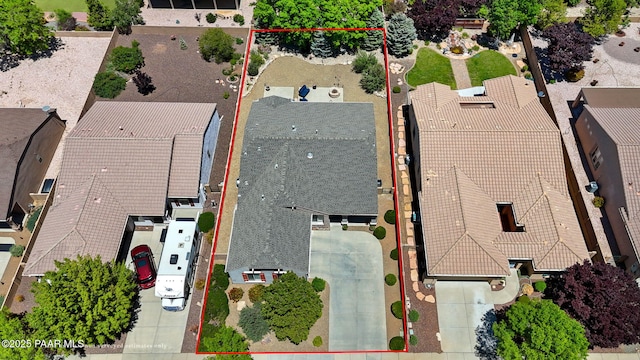 7334 E Goodnight Ln, Prescott Valley, AZ 86314 - aerial view of residential area with property parcel outlined