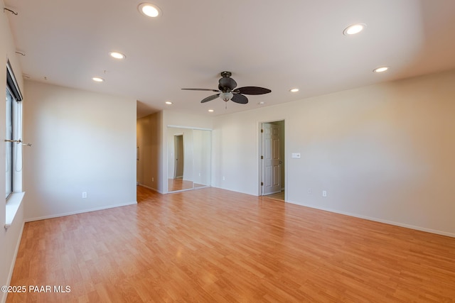 6333 E Lord Cir, Prescott Valley, AZ 86314 - spare room featuring baseboards, recessed lighting, a ceiling fan, and light wood finished floors