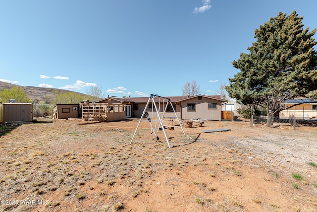 6333 E Lord Cir, Prescott Valley, AZ 86314 - rear view of property featuring fence and a mountain view
