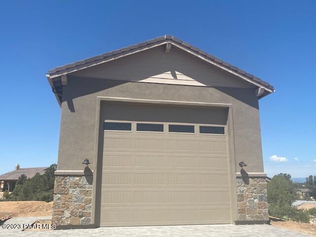 view of garage