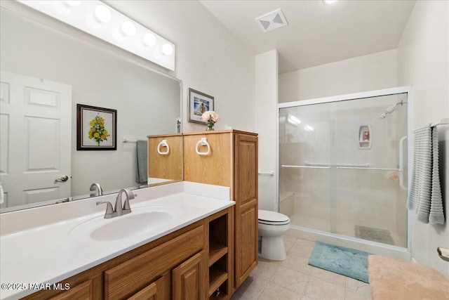 1167 Eagles Nest, Prescott, AZ 86303 - full bathroom with vanity, a shower stall, and tile patterned flooring