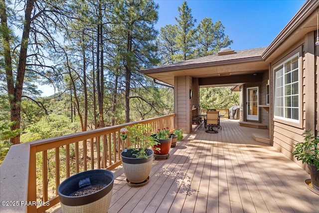 1167 Eagles Nest, Prescott, AZ 86303 - wooden deck with outdoor dining space