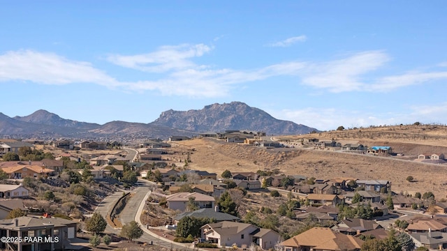 property view of mountains with a residential view