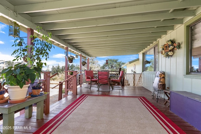 1116 Christie Ln, Prescott, AZ 86305 - view of patio / terrace with a wooden deck and outdoor dining area