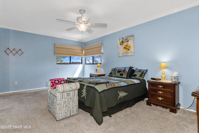 1116 Christie Ln, Prescott, AZ 86305 - carpeted bedroom featuring a ceiling fan, baseboards, and ornamental molding