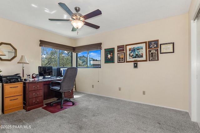 1116 Christie Ln, Prescott, AZ 86305 - carpeted office space with ceiling fan and baseboards