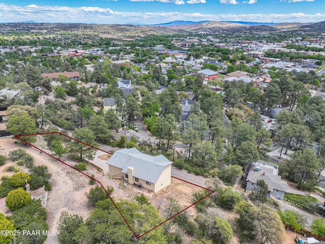 bird's eye view featuring a mountain view