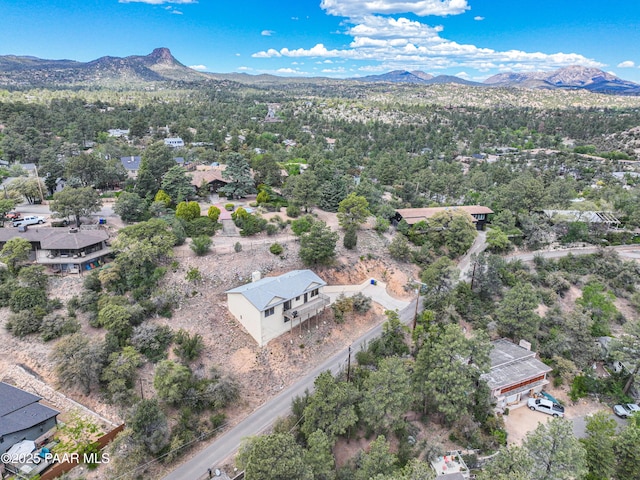 aerial view featuring a mountain view