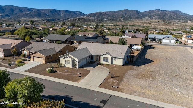 aerial view with a mountain view