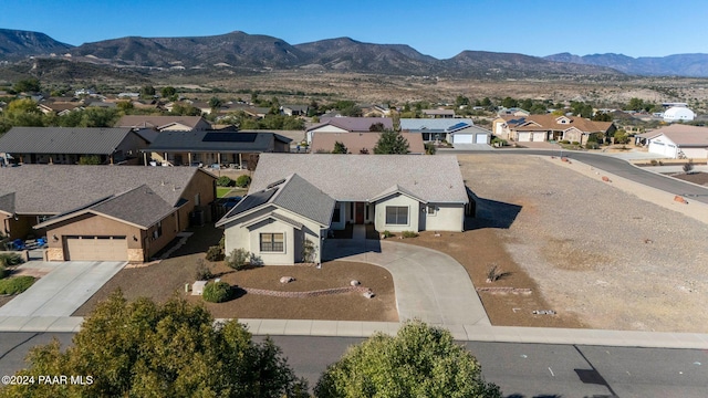 bird's eye view with a mountain view