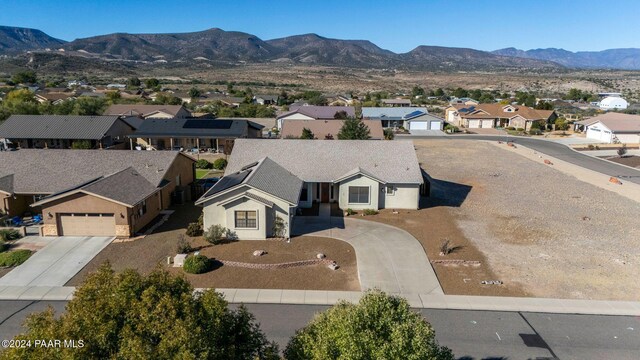 bird's eye view with a mountain view