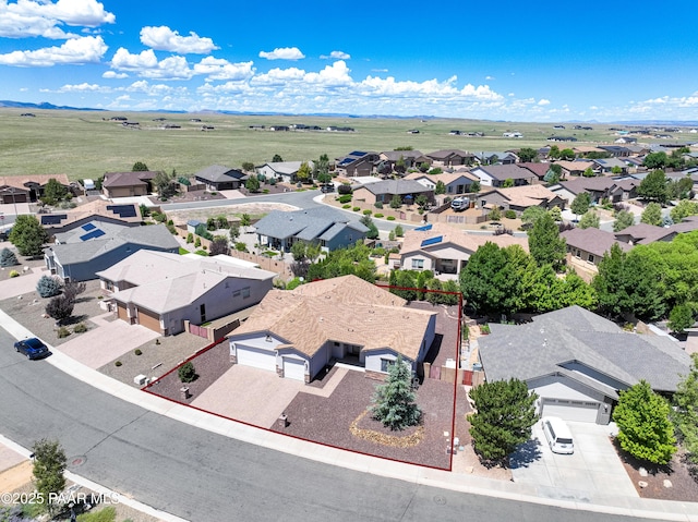 aerial view with a residential view