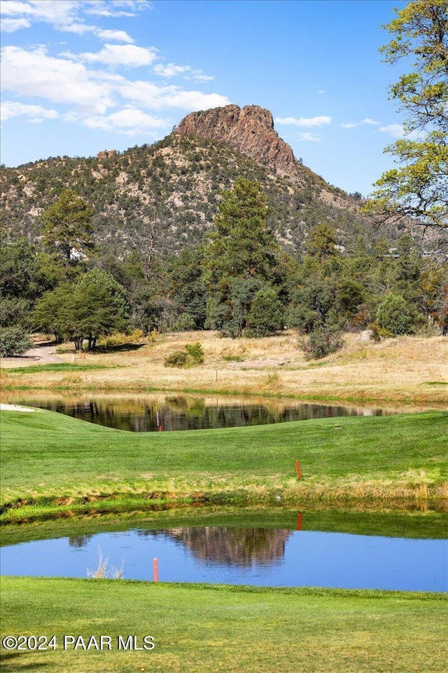 property view of mountains featuring a water view