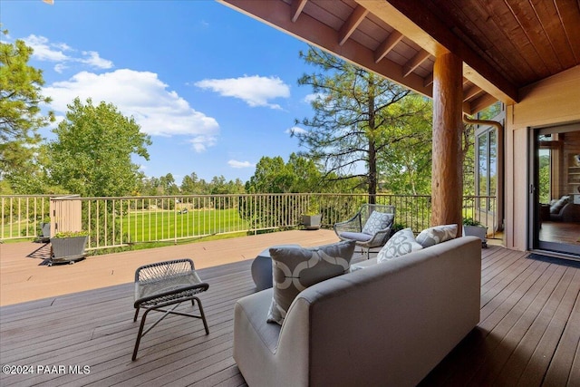 deck with outdoor lounge area