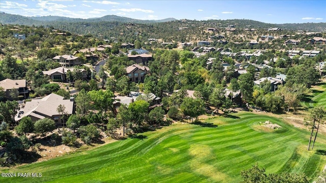 aerial view with a mountain view