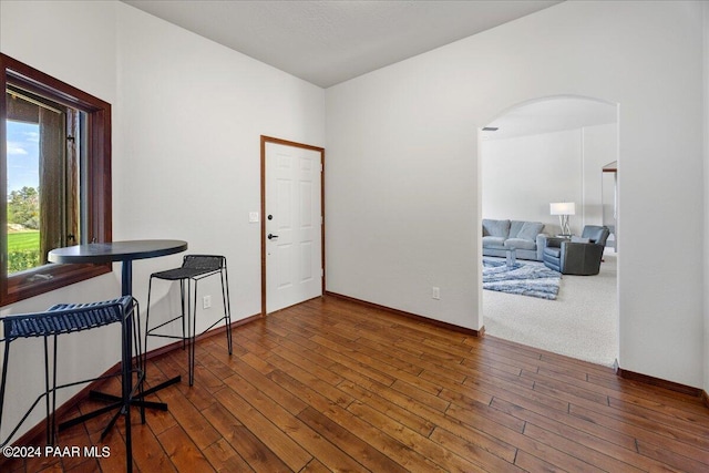 interior space featuring dark hardwood / wood-style floors