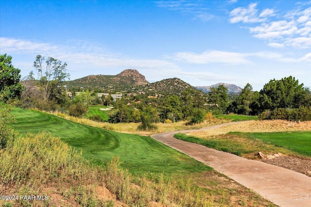 view of property's community with a mountain view