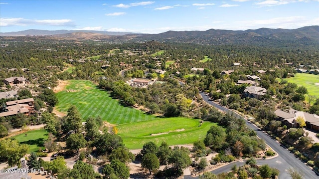 aerial view with a mountain view