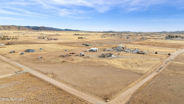 bird's eye view with a mountain view and a rural view