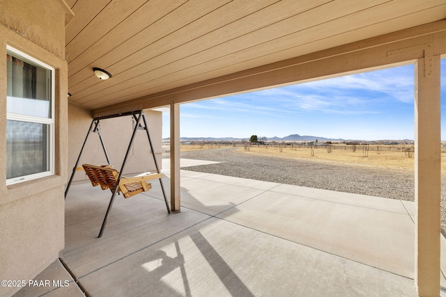 view of patio featuring a rural view