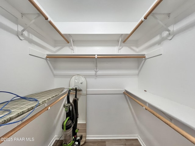 spacious closet featuring wood finished floors