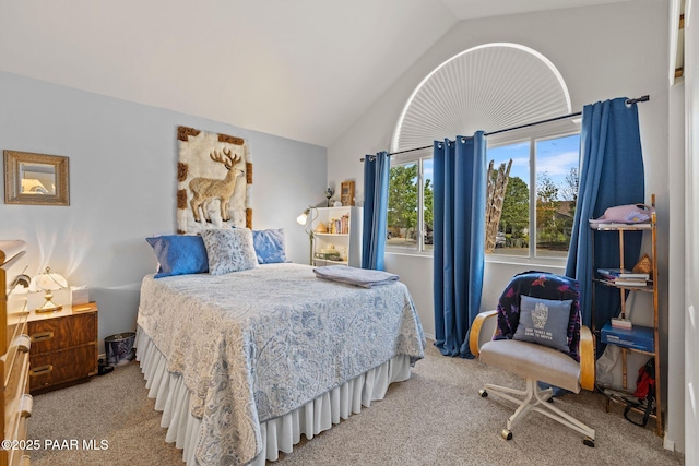 5278 N Saddleback Dr, Prescott Valley, AZ 86314 - bedroom with light carpet and lofted ceiling