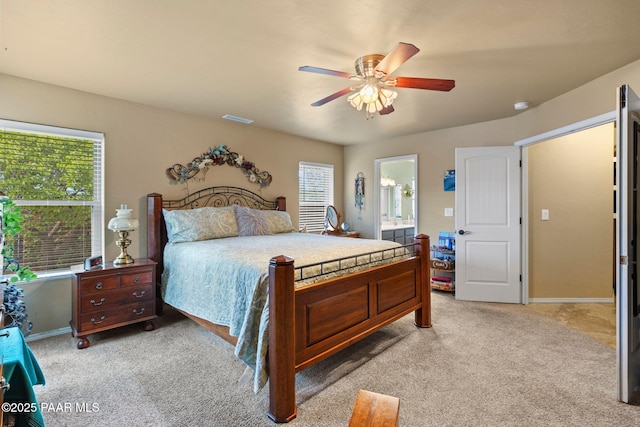 5278 N Saddleback Dr, Prescott Valley, AZ 86314 - bedroom with visible vents, multiple windows, and light carpet