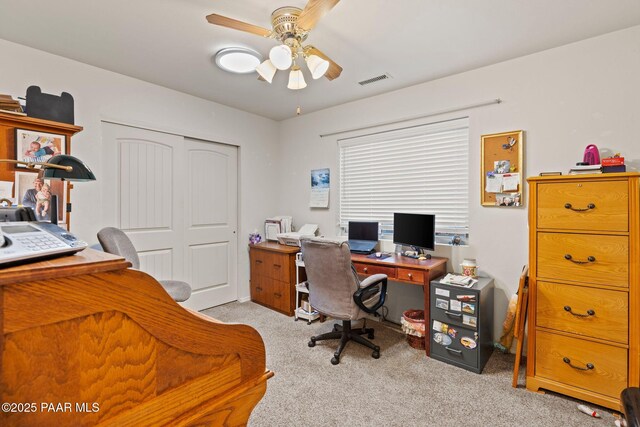 5278 N Saddleback Dr, Prescott Valley, AZ 86314 - office space with carpet floors, ceiling fan, and visible vents
