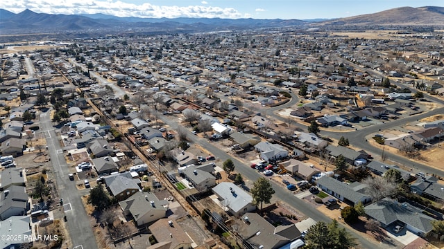 aerial view with a mountain view