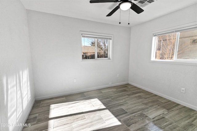 empty room with ceiling fan