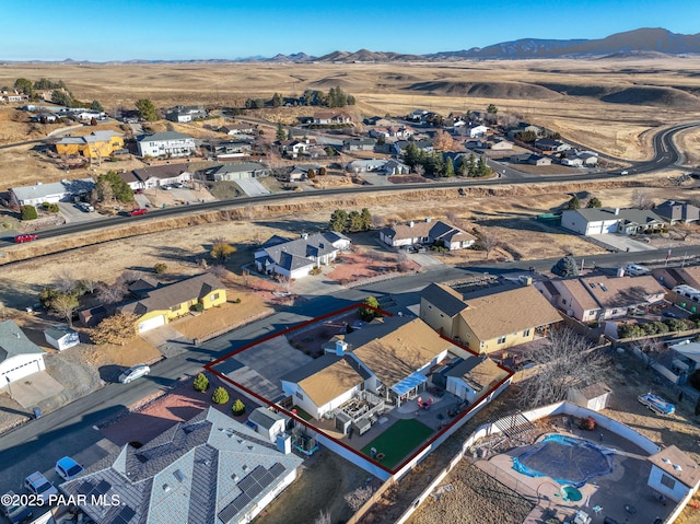 drone / aerial view with a mountain view