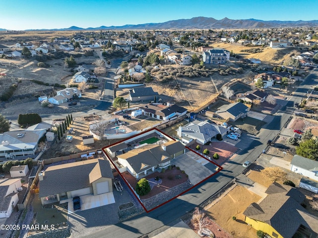 bird's eye view featuring a mountain view