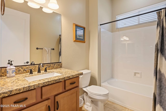 12691 E De La Cruz St, Dewey-Humboldt, AZ 86327 - full bathroom with vanity, shower / tub combo, and tile patterned flooring