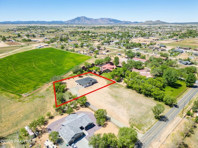 aerial view of property's location with mountains and property boundaries highlighted