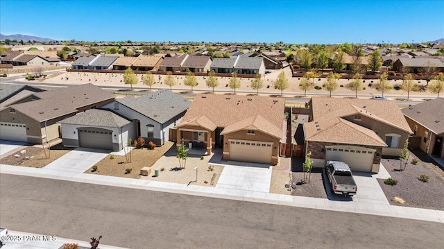 aerial view with a residential view