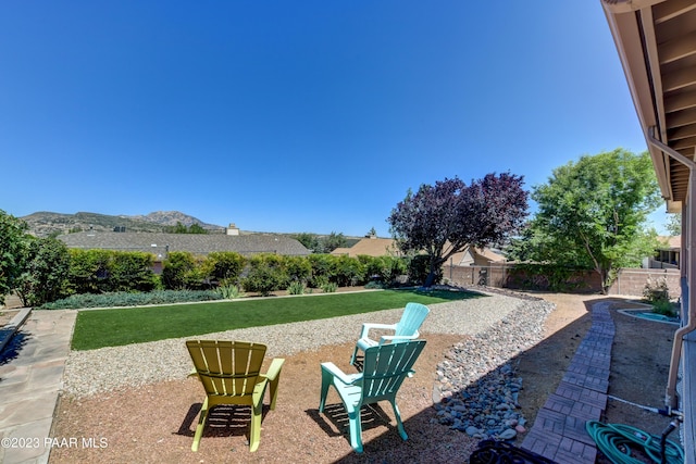 3096 Montana Dr, Prescott, AZ 86301 - view of patio featuring a fenced backyard and a mountain view