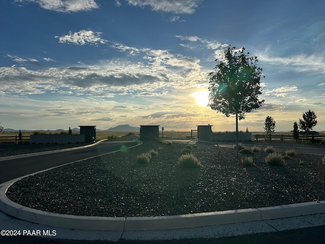 view of yard at dusk