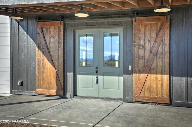 view of exterior entry with french doors