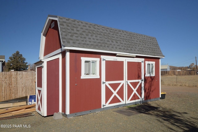 view of outdoor structure