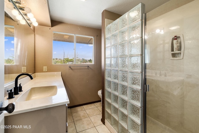 707 Apache Dr, Dewey-Humboldt, AZ 86327 - bathroom featuring vanity, toilet, a shower stall, and plenty of natural light
