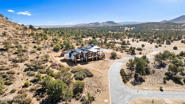 bird's eye view featuring a mountain view