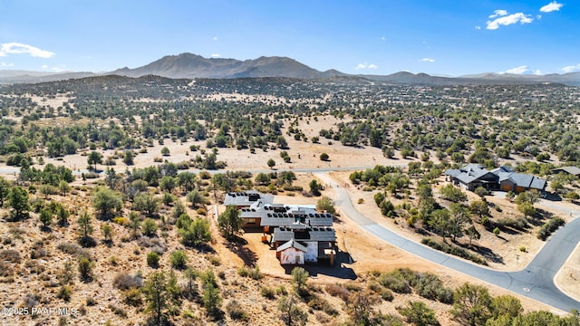 drone / aerial view with a mountain view