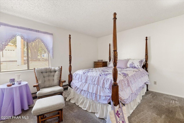 333 W Leroux St Unit D4, Prescott, AZ 86303 - carpeted bedroom featuring a textured ceiling and baseboard heating