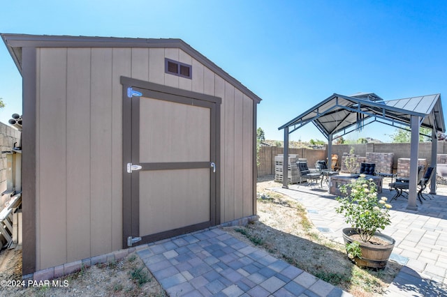 view of outbuilding with a gazebo